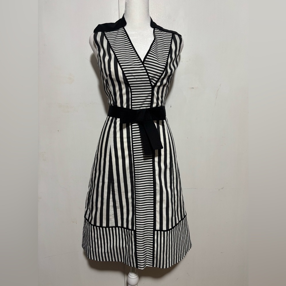 Karen Millen Black and White Striped Dress